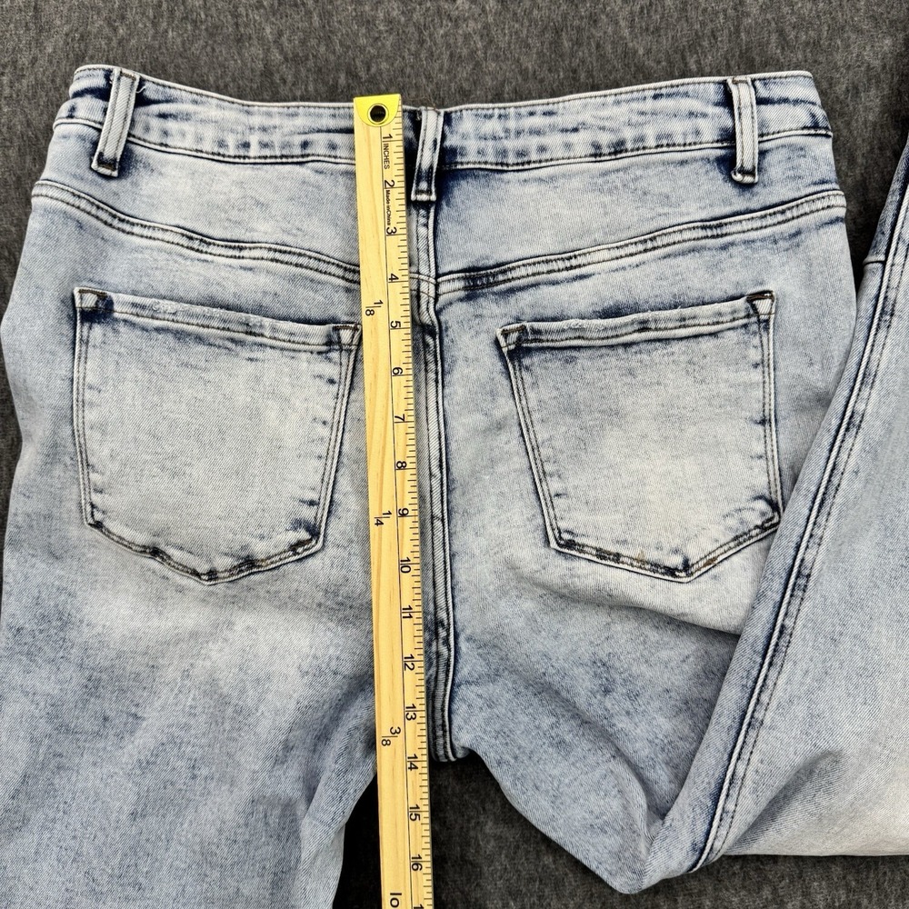 Flying Monkey Straight Leg Women 31 Light Acid Wash Patchwork Distressed Jean - Picture 8 of 9